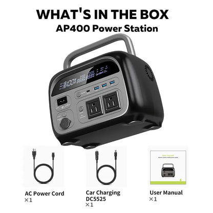 500W 345Wh Camping Power Station Powerbank Emergency Supply Backup LiFePO4 Battery Portable Solar Generator Energy Travel RVs Emergencies Gas Alternative Charging Rechargeable [Power Outage Survival]
