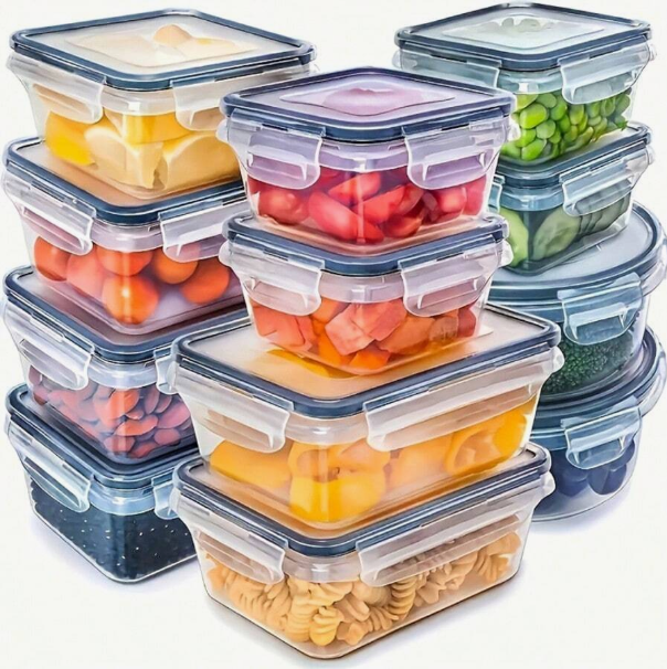 24 Set Food Storage Containers With Airtight Lids, Meal Prep Containers, Lunch Office Meal For Freezer And Dishwasher.（food-grade PP）