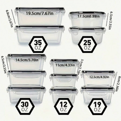 24 Set Food Storage Containers With Airtight Lids, Meal Prep Containers, Lunch Office Meal For Freezer And Dishwasher.（food-grade PP）